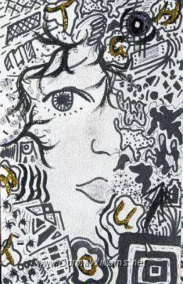 Thought.jpg - Ink on paper. Size: 15 cm  x 20 cm.  Original sold 
